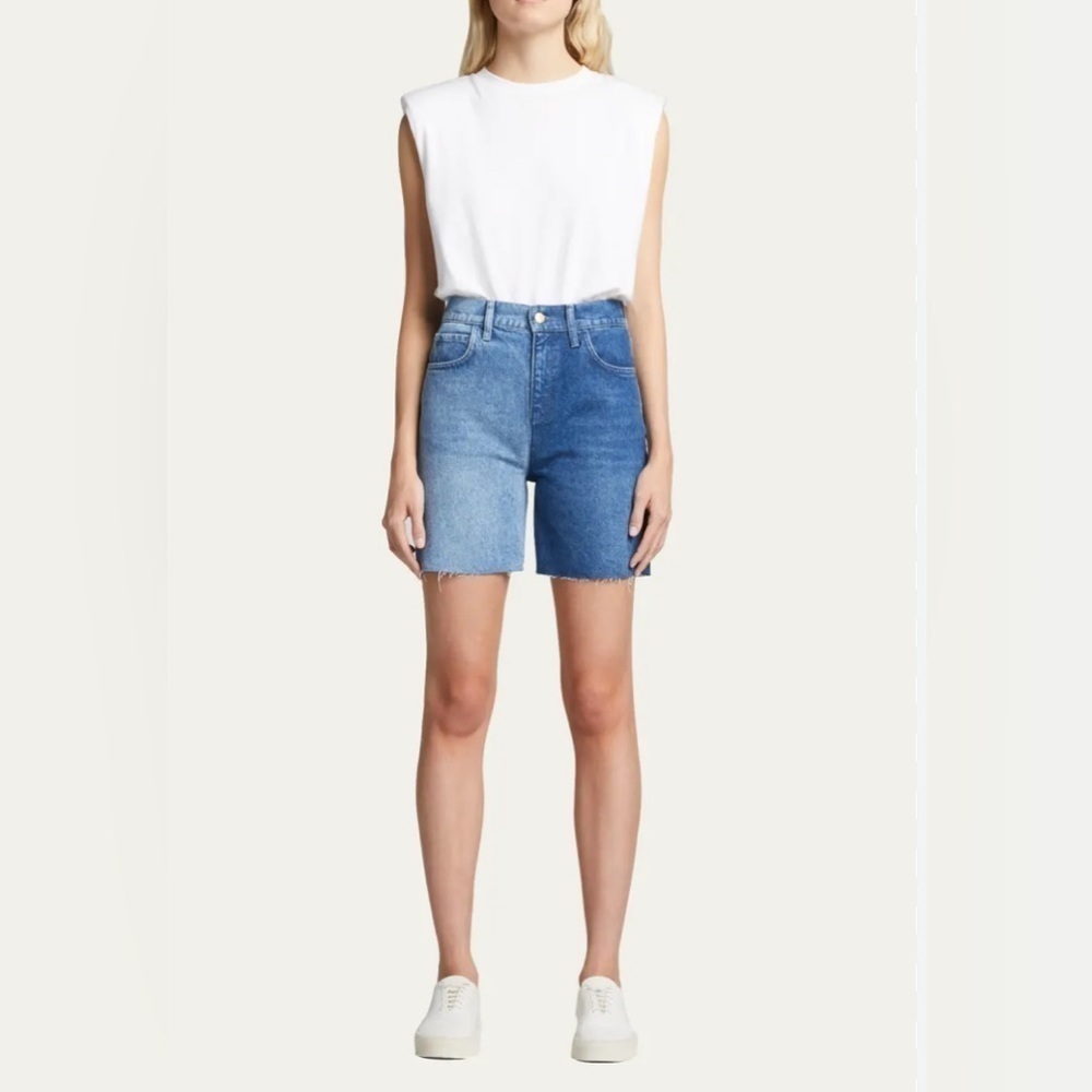 NWT. Triarchy X Josephine Skriver Two Tone High Waist Denim Shorts Size 31